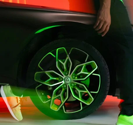 front wheel blue vintage sedan 