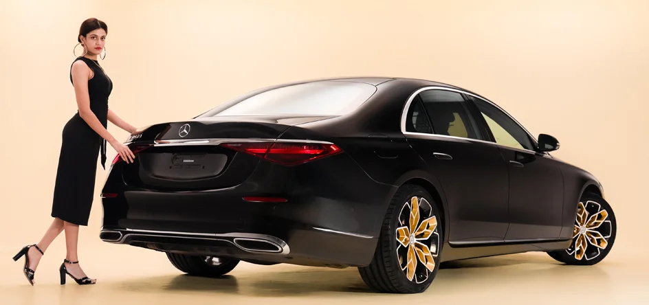 front wheel blue vintage sedan 